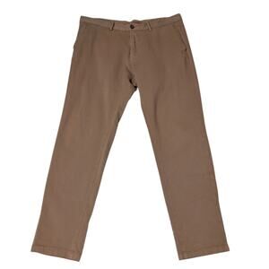 Massimo Dutti Brown Slim Fit Cotton Trousers Pants EU 46 US 36